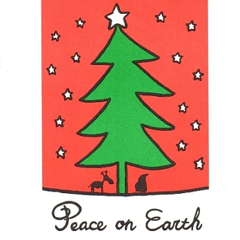 MIJU 米豬 ,聖誕老公公與紅鼻子麋鹿卡片聖誕樹