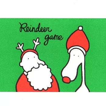 MIJU 米豬 ,聖誕老公公與紅鼻子麋鹿卡片麋鹿遊戲