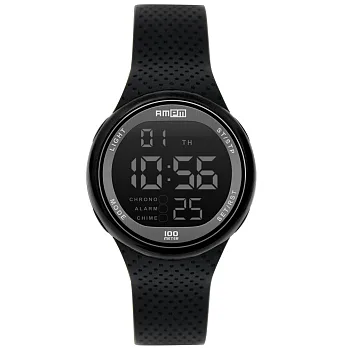 日本原裝進口時尚腕錶品牌 AMPM Glaxy Judge 星際判官電子錶系列 - 100米日常生活防水黑色