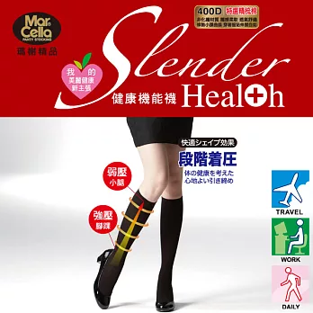 《瑪榭》健康機能襪系列。400丹快適機能精梳棉健康中統襪M黑