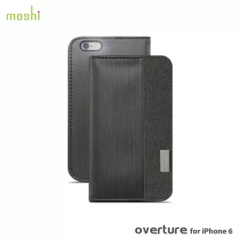 moshi Overture for iPhone 6 側開卡夾型保護套鈦黑