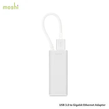 moshi USB 3.0 to Gigabit 乙太網轉接線銀白