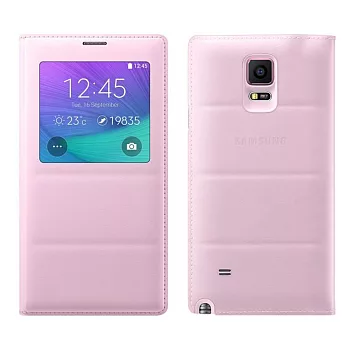 Samsung Galaxy Note 4視窗型側翻皮套(粉)粉色