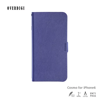 OVERDIGI Cosmo for iPhone6 質感側掀皮套 灰藍