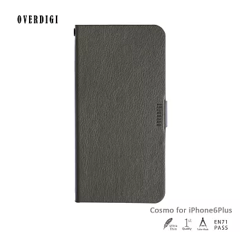 OVERDIGI Cosmo for iPhone6 Plus 質感側掀皮套灰