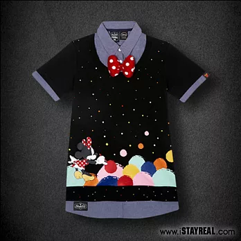 Disney Collection By ROCKCOCO 塗鴉鴉襯衫(紫標版型/黑色)XS黑色