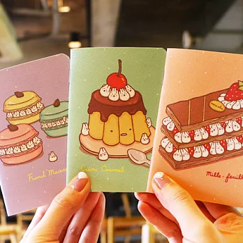 《Mori Shu》護照筆記本-麻糬兔繽紛法式甜點-B款(三本一組)