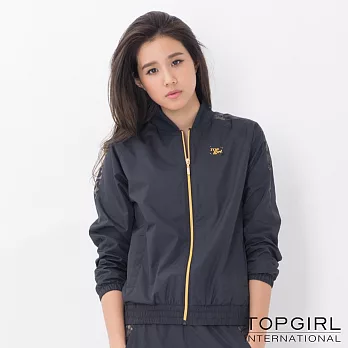 TOP GIRL-豹紋拼接風衣套裝-外套S黑