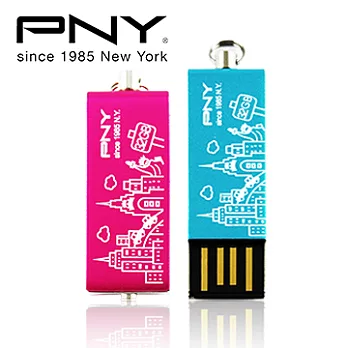 PNY 樂麗碟-紐約 USB2.0 隨身碟 32GB冰心藍