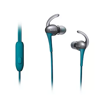 SONY Sony-MDR-AS800AP(3色)樂活體驗 最新上市防潑水耳塞式運動耳機(智慧手機專用)土耳其藍