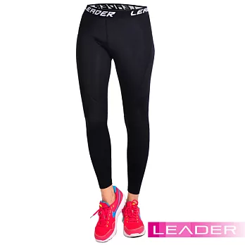 【Leader】女性專用 SportFit運動壓縮緊身褲.壓力褲S(純黑)
