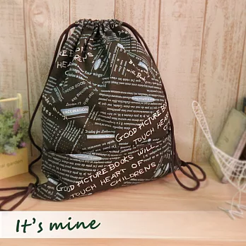 It’s mine 束口後背包系列-珈琲時光-墨綠