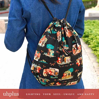 uhplus 小旅行束口背包/Handle – 童話小紅帽(黑)
