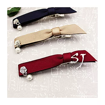 韓版氣質緞帶壓夾紅