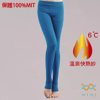 【WIWI】保證100%MIT樂活刷毛踩腳發熱褲(翡翠藍 女S-XL)L翡翠藍