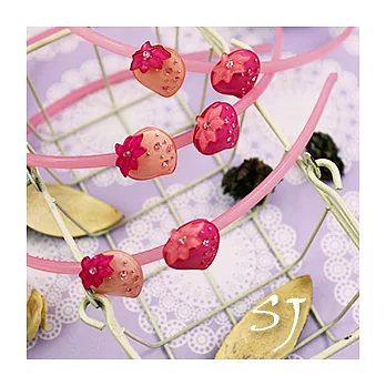 果凍色雙莓髮圈淡粉紅