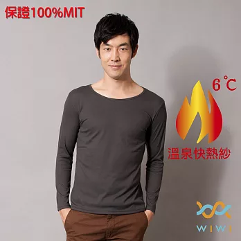 【WIWI】保證100%MIT羅紋樂活刷毛圓領發熱衣(銀河灰 男M-XL)L銀河灰