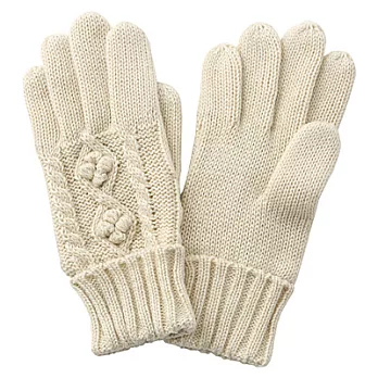 [MUJI 無印良品]兒童麻花織紋針織手套柔白