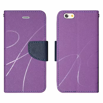 【BIEN】iPhone 6 新潮美紋撞色可立皮套 (紫)