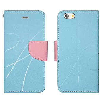 【BIEN】iPhone 6 新潮美紋撞色可立皮套 (藍)