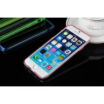 iPhone 6 PLUS透明PC+TPU雙材質保護殼 透明粉