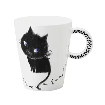 Shinzi Katoh 黑白設計系列馬克杯-大眼黑貓