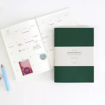 The basic 經典生活A6皮革週誌V2-森林綠