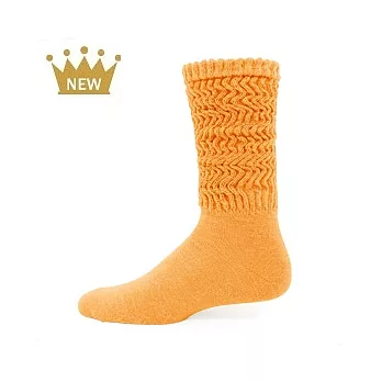 【 PuloG 】亮彩針織造型暖暖襪橘黃-M