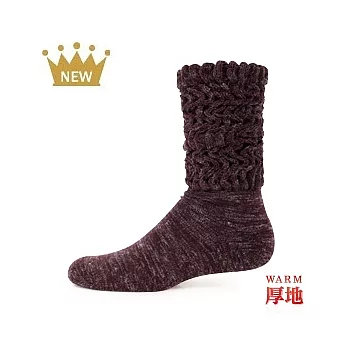 【 PuloG 】 厚地針織造型暖暖襪-咖啡-M