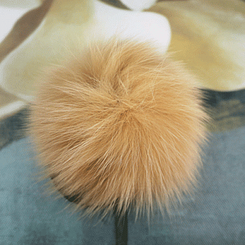 【PinkyPinky Boutique】兔毛球球髮束(米色)