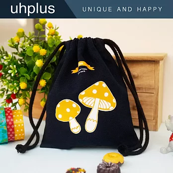 uhplus 迷你束口袋- Conte de fées童趣森林．小蘑菇(藍)