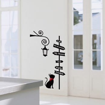 DIY創意壁貼-迷途黑貓
