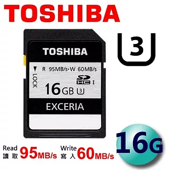 TOSHIBA 東芝 16GB EXCERIA UHS-I Class3 SDHC U3 高速卡