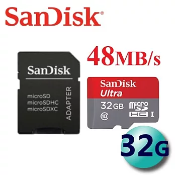 【代理商公司貨】SanDisk 32GB Ultra 48MB/s microSDHC UHS-I 記憶卡