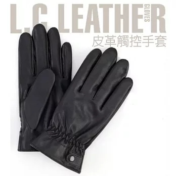 皮革觸控手套 韓版觸控保暖手套 電容式螢幕觸控手套適用智慧型手機 平板電腦等 電容式觸控螢幕黑色