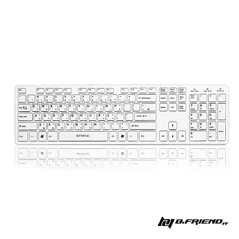 B.FRiEND 有線薄型巧克力懸浮式鍵盤KB-1430 白色