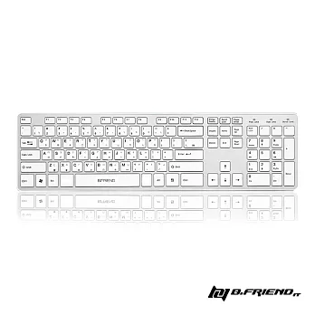 B.FRiEND 有線薄型巧克力懸浮式鍵盤KB-1430 銀色
