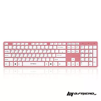 B.FRiEND 有線薄型巧克力懸浮式鍵盤KB-1430 粉紅