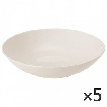 [MUJI 無印良品]米白瓷深盤/大/5入