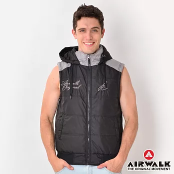 美國AIRWALK-連帽鋪棉背心M黑