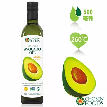 【Chosen Foods】冷壓酪梨油(500毫升/瓶)Avocado oil