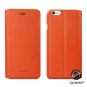 GMM iPhone6 Plus 5.5吋皮夾式真皮保護套橙色