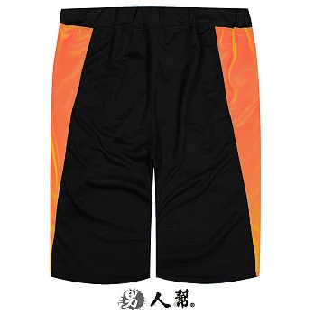 【男人幫】K0404＊運動風休閒吸濕排汗短褲黑(橘)M號