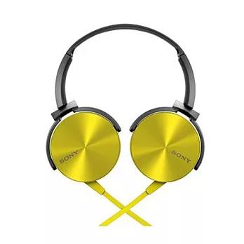 SONY MDR-XB450 日本版 重低音 超美聲 金屬色澤 美型時尚 超舒適耳罩式耳機檸檬黃