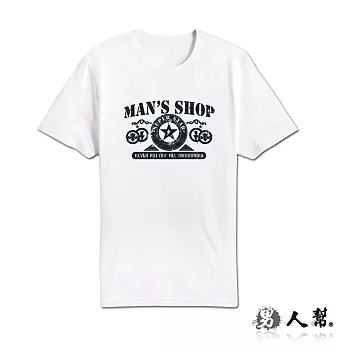 【男人幫大尺碼館】T1019＊天秤Man Shop懷舊風短袖T恤白色2XL號