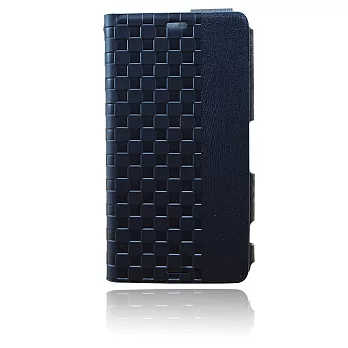Lilycoco Sony Xperia Z3 Compact 可站立 側入式格紋皮套黑色