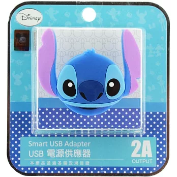 【Disney】立體造型2A充電轉接插頭 USB轉接頭-史迪奇