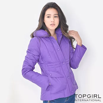 TOP GIRL-舖羽絲棉立領外套M紫