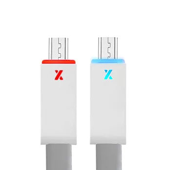 Micro USB LED發光偵測充電/傳輸線(1米)灰色