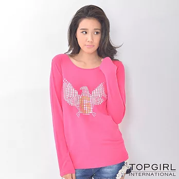 TOP GIRL-傲氣女孩造型圓領TL粉紅